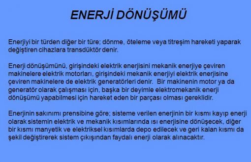  enerji dönüşümü